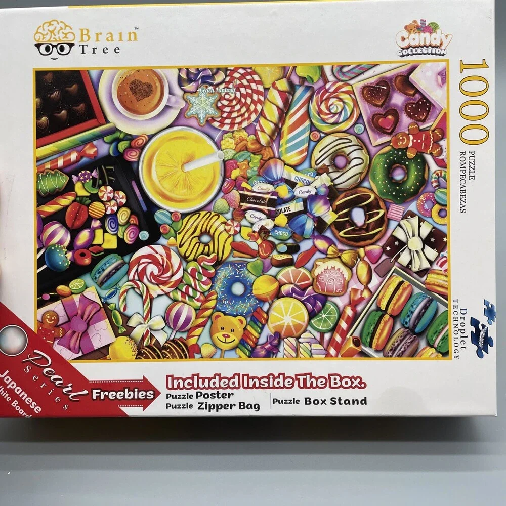Brain Tree 1000-Piece Candy Collection Jigsaw Puzzle Poster Included COMPLETE
